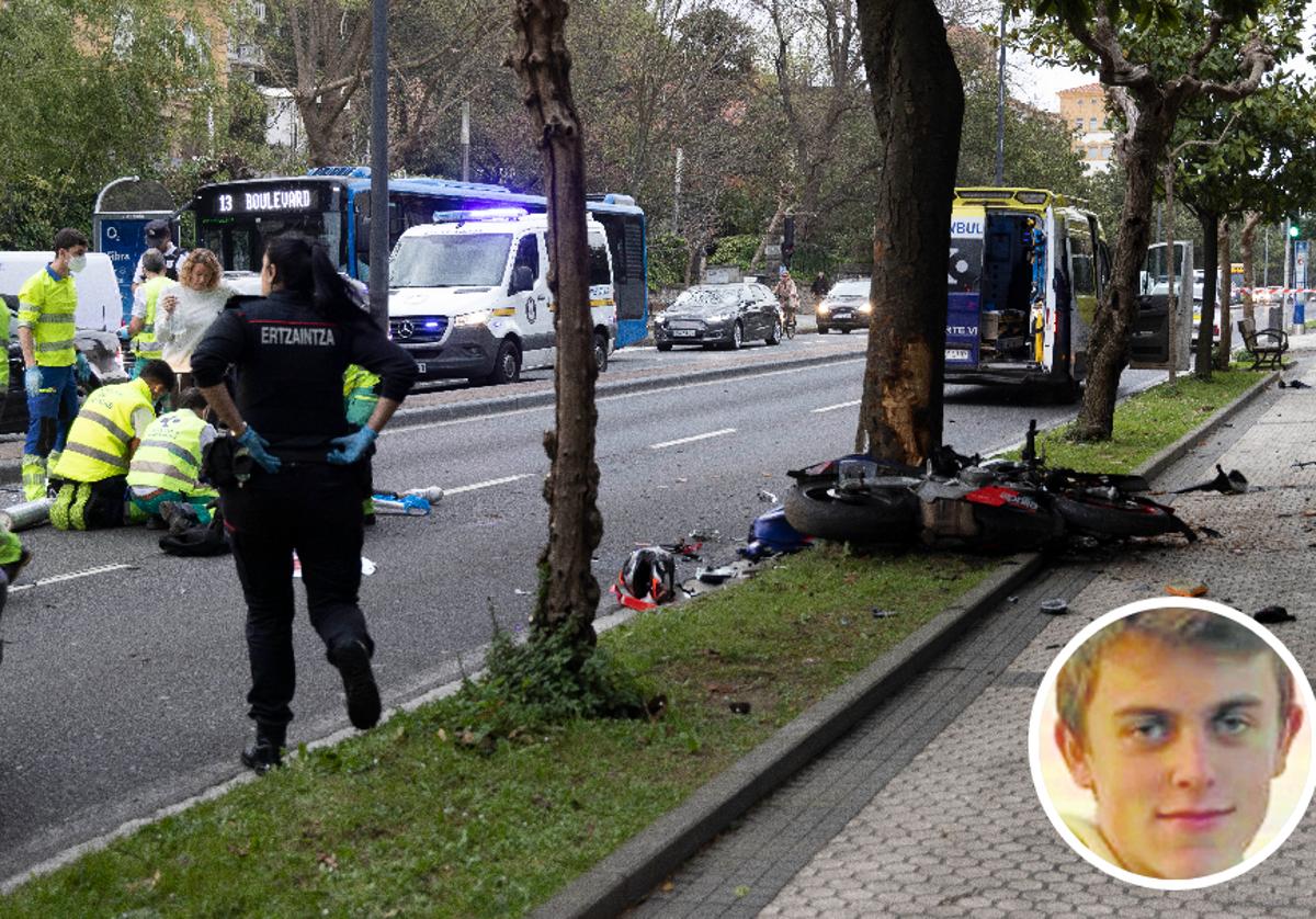 San Sebastián Conmoción por la muerte del joven motorista de 19 años